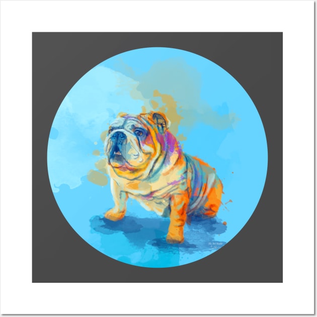 English Bulldog Digital Art Wall Art by Flo Art Studio